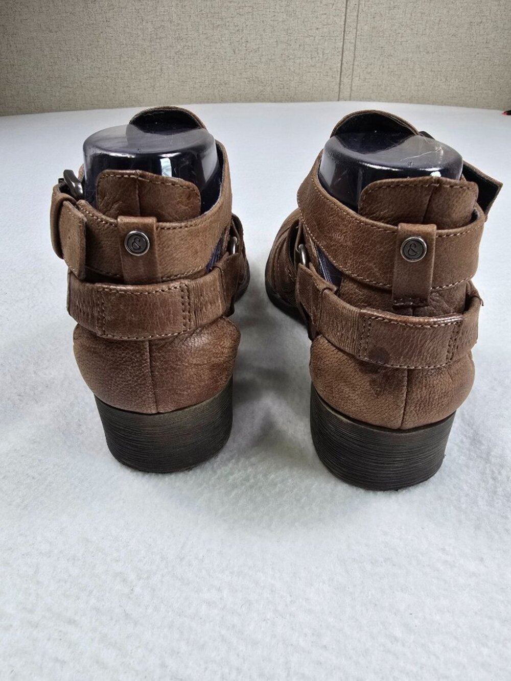 Treasure & Bond Womens Size 6.5 Faux Leather Strappy Ankle Boots Stacked Heel - Picture 5 of 7
